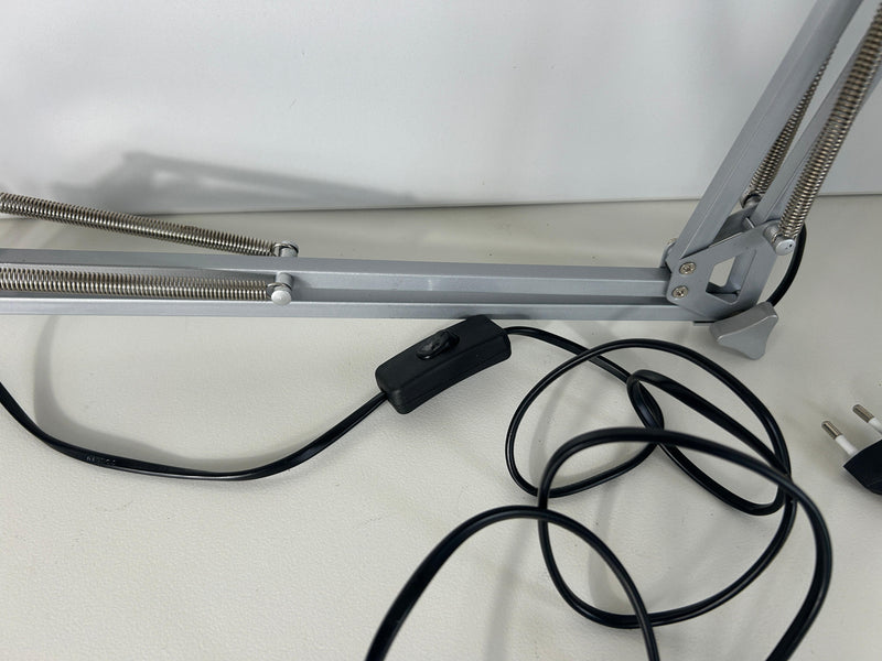 Schreibtischlampe Tischleuchte Silber mit Tischklemme