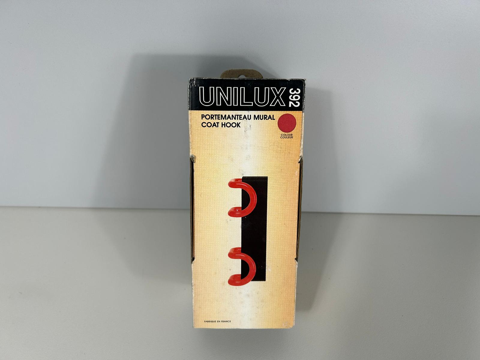 UNILUX 392 Gaderobenhaken Kleiderhaken Weiß Rot NEU OVP