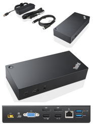 Lenovo 40A9 Dockingstation inkl. Netzteil 90W & USB-C Kabel