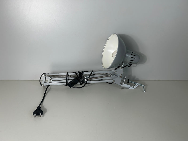 Schreibtischlampe Tischleuchte Silber mit Tischklemme