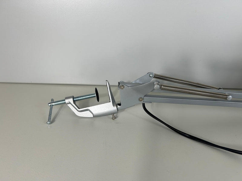 Schreibtischlampe Tischleuchte Silber mit Tischklemme