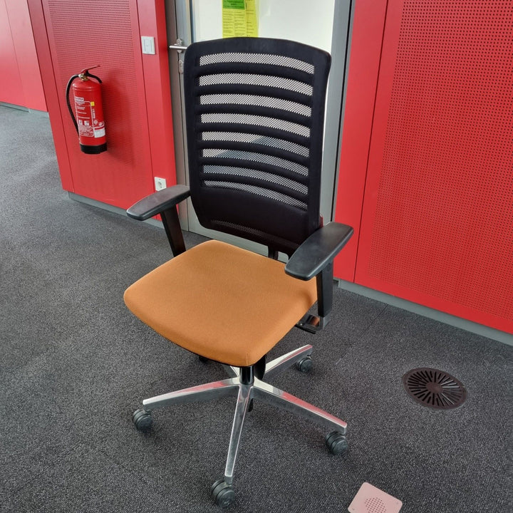 Bürodrehstuhl in Gelb/Orange/Rot